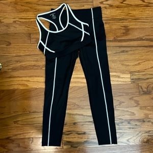 Bandier Center Stage Contrast Seam Legging and Sports Bra